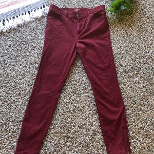 Ann Taylor : Loft maroon Marisa skinny pants